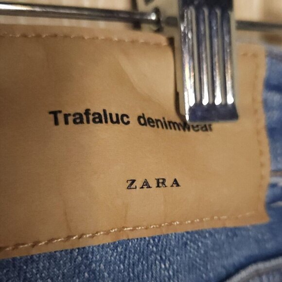 Zara Trafaluc Denimwear Floral Boho Embroidered Fringe Hem Jeans 2 - Picture 8 of 9